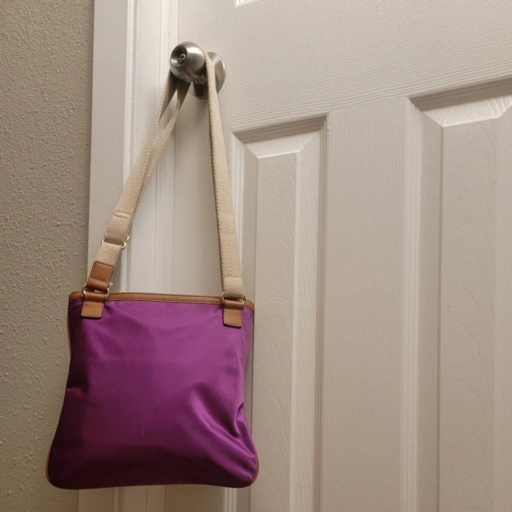 Michael Kors Kempton Burgundy/Tan Crossbody Shoulder Bag
